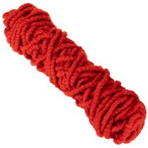 Article Cordon en laine duveteuse Mirabell avec jute, rouge, 25 m