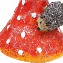 Article Amanite mouche avec hérissons décoration champignon décoration de table automne H22cm 2pcs