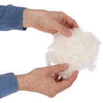 Article Laine de mouton en vrac 100 % naturelle blanche chinée 250 g
