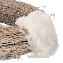 Article Laine de mouton en vrac 100 % naturelle blanche chinée 250 g