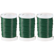 Article Fil de fleuriste, fil décoratif vert myrte 0,30 mm, 100 g, 3 pièces