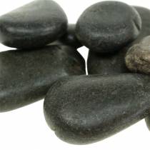 River Pebbles Pierres Naturelles Noir Mat Pierres Décoratives L15–60mm W15–40mm 2kg