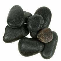 River Pebbles Pierres Naturelles Noir Mat Pierres Décoratives L15–60mm W15–40mm 2kg