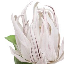 Fleur en mousse blanche et mauve 12 cm L. 30 cm 1 p.