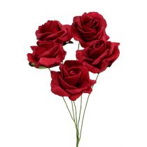 Rose mousse Ø4.5cm rouge 36p