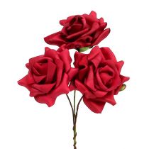 Article Rose en mousse Ø7,5cm rouge 18 pcs