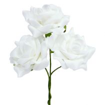 Rose mousse Ø 7.5cm blanc 18p
