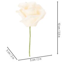 Article Rose artificielle crème sur tige 10 cm - Lot de 100
