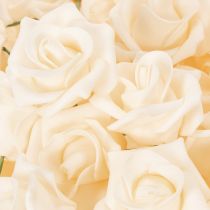 Article Rose artificielle crème sur tige 10 cm - Lot de 100
