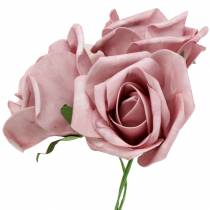 Article Rose en mousse Ø10cm vieux rose 8 pcs