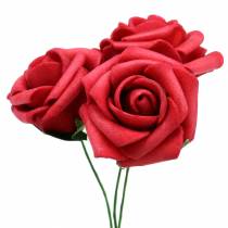 Rose mousse Ø3.5cm rouge 48p