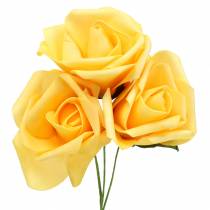 Article Rose en mousse Ø10cm jaune 8pcs