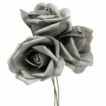 Article Rose en mousse Ø10cm gris 8pcs