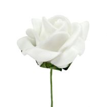 Rose en mousse Ø 3,5cm blanc 48 pièces