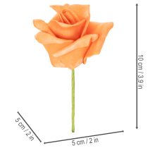 Article Roses artificielles orange 5 cm mousse lot de 100