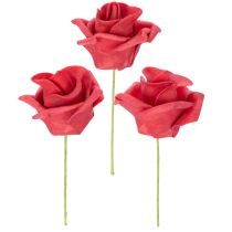 Article Roses artificielles rouges en mousse avec tige 5 cm - Lot de 100