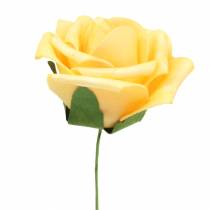 Rose mousse Ø7.5cm jaune 18p