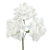 Article Roses en mousse blanches Ø10cm 8pcs