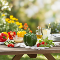 Article Déco poivre vert aliment factice légume H10cm