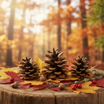 Article Pommes de pin noires 5cm naturel 5pcs