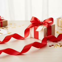 Article Ruban à friser 50mm 100m rouge