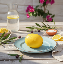 Article Citron artificiel décoratif méditerranéen Ø6,5cm 9cm