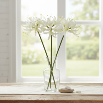 Article Nerine artificielle blanche avec étamines jaunes Ø15 cm L65 cm