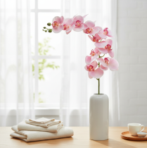 Article Orchidée Phalaenopsis artificielle 9 fleurs rose blanc 96cm