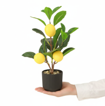 Article Petit citronnier artificiel en pot – Hauteur 28 cm – Décoration intérieure