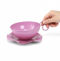 Article Mug en métal Ø16 cm H9 cm, mug décoratif avec soucoupe, rose, lot de 2