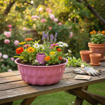 Article Bol décoratif en métal, moule à pâtisserie, moule à gâteau Bundt, rose, Ø 23 cm, H 12 cm