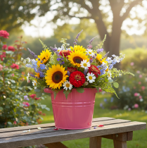 Article Pot décoratif, pot de fleurs en métal rose avec poignées, 31 x 26 x 21,5 cm