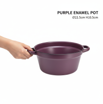 Article Seau rond en métal avec poignées violet Ø22,5cm H10,5cm