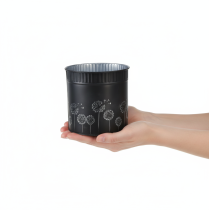 Article Pot de fleurs pissenlit, noir, Ø 12,5 cm, H 14 cm