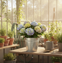 Article Pot de fleurs en métal avec poignées, seau décoratif, Ø16cm H15cm