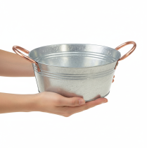 Article Coupe ronde en métal avec poignées Ø21cm H9,5cm