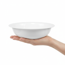 Article Bol en métal, aspect émail blanc, Ø29cm, H7,5cm