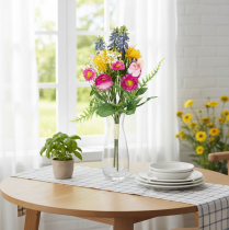 Article Bouquet de fleurs artificielles, décoration printanière pour salon et bureau, 37 cm