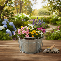 Article Corbeille en métal avec pot amovible pour plantation Ø26cm