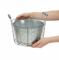 Article Corbeille en métal avec pot amovible pour plantation Ø26cm