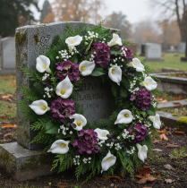 Article Arums sur fil de fer, petits, blancs, 50 pièces