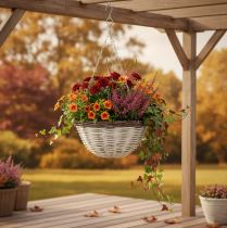 Article Panier suspendu, bol végétal à suspendre blanc, marron, shabby chic Ø31,5cm