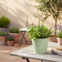 Article Pot décoratif en zinc vert menthe Art of Nature Ø17,5cm H15cm