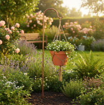Article Crochet de jardin pour lanternes et plantes, décoration pour jardin et terrasse, 98 cm