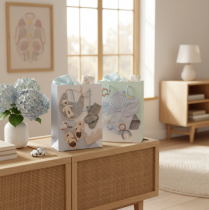 Article Sac cadeau pour bébé garçon - Idéal pour les cadeaux de naissance - 23 cm - Lot de 2