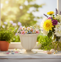 Article Petite coupe décorative en métal crème 10 cm