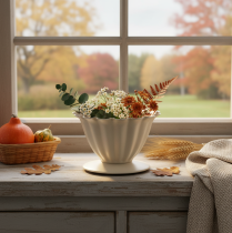 Article Coupe décorative crème 9 cm en forme de fleur