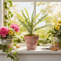 Article Branche de fougère artificielle en plastique vert 45 cm pour décoration intérieure