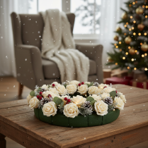 Article Roses artificielles crème 10 cm fleur sur tige 100 pièces