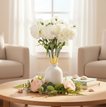 Article Kunstificiel bouquet d'œillets blancs 40 cm, 4 pièces